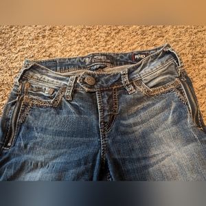 Tuesday Low Rise Silver Skinny Jeans size 26